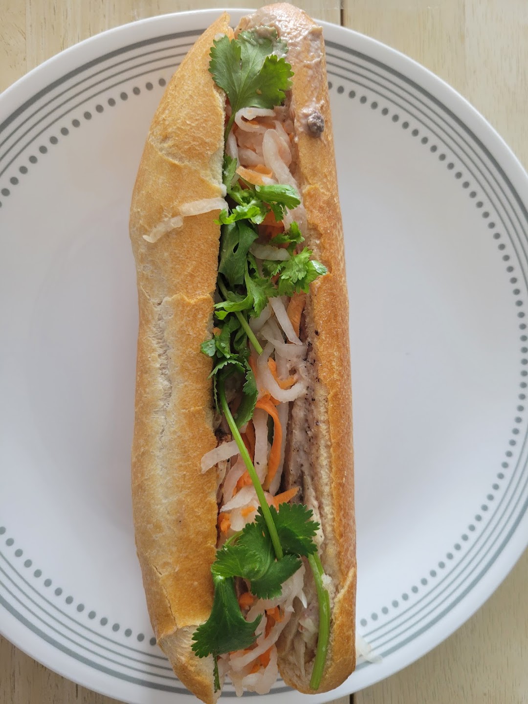 Banh Mi Saigon Special on a crispy baguette